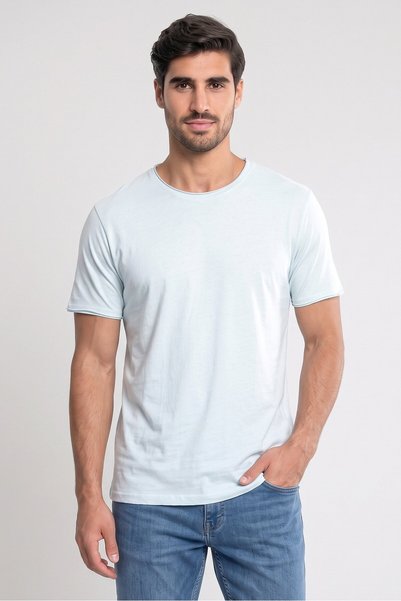 Brave Soul Men Crew Neck Short Sleeve Plain T-Shirt, Mint