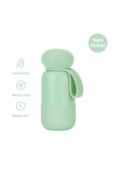Generic Stainless Steel Insulated Sports Water Bottle 450ml Handle Outdoor Tr...