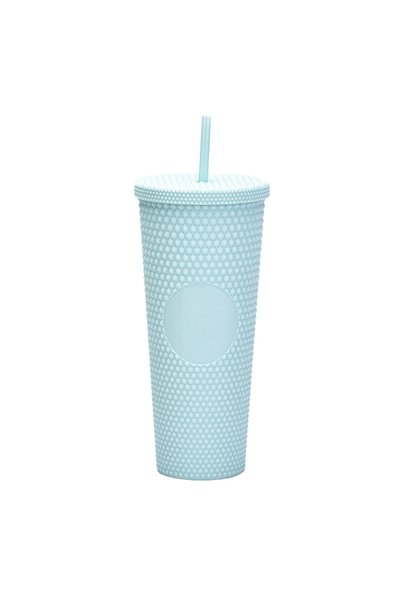 Generic Double Wall Plastic Straw Tumbler 710ml Durian Shape Portable Travel Cup