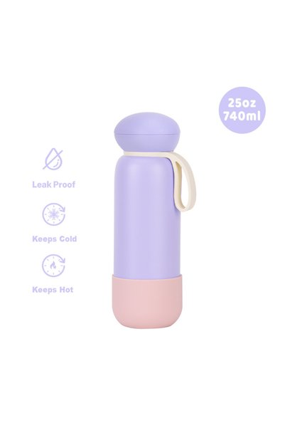Generic Stainless Steel Insulated Sports Water Bottle 740ml Handle Outdoor Tr...