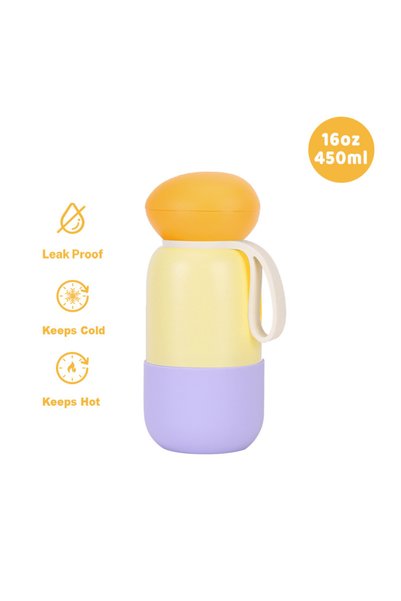 Generic Stainless Steel Insulated Sports Water Bottle 450ml Handle Outdoor Tr...