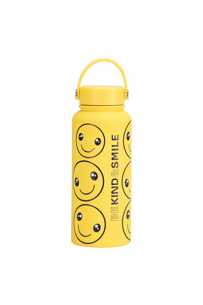 Generic Wide Mouth Vacuum Insulated Water Bottle 1L Printed Handle for Outdoo...
