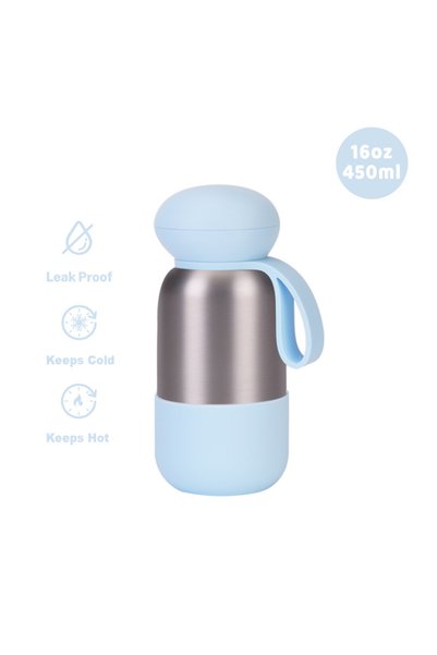 Generic Stainless Steel Insulated Sports Water Bottle 450ml Handle Outdoor Tr...