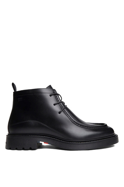 Tommy Hilfiger CORPORATE CASUAL LTH MOC CHUKKA Siyah Erkek Deri Bot