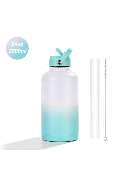 Generic Stainless Steel Insulated Water Jug 64oz Spout Lid Handle Hiking Camping