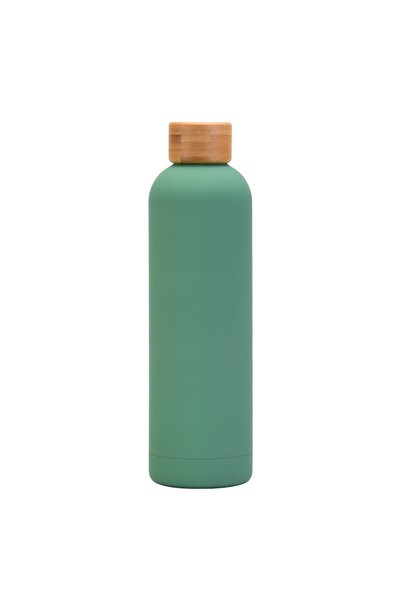 Generic Stainless Steel Insulated Water Bottle 1L Bamboo Lid Small Mouth Outdoor
