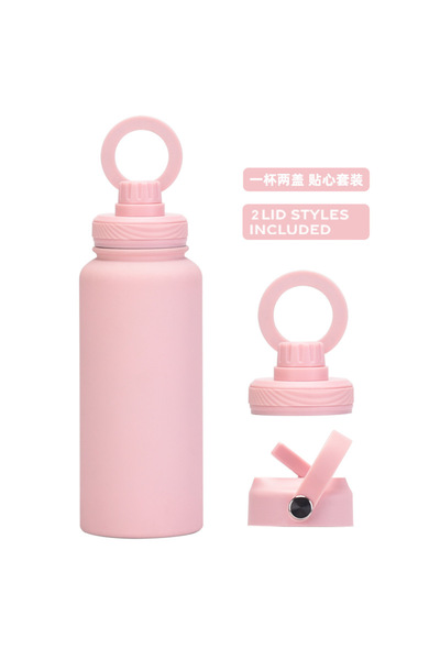 Generic Magnetic Phone Holder Insulated Straw Water Bottle 1L Dual Lid for Ou...