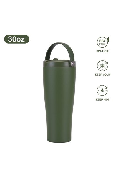 Generic زجاجة رياضية معزولة بجدار مزدوج من الفولاذ المقاوم للصدأ، سعة 30 أونص...