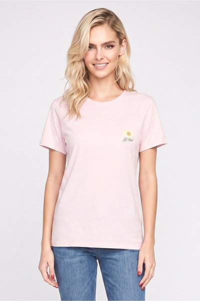 JJ Rebel Women Crew Neck Short Sleeve Graphic Print T-shirt, Pink