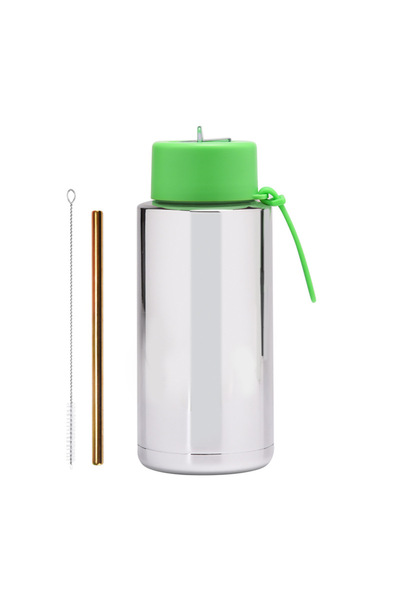 Generic Electroplated Stainless Steel Water Bottle 1L Wide Mouth for Outdoor ...
