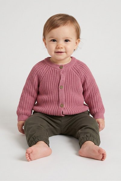 Rock A Bye Baby Boutique Toddlers Girl Long Sleeve Knitted Sweater, Pink