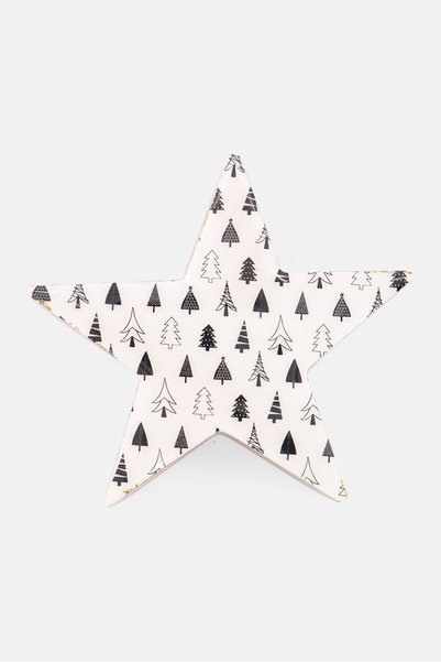 Gilde Wooden Decorative Star, White/Natural