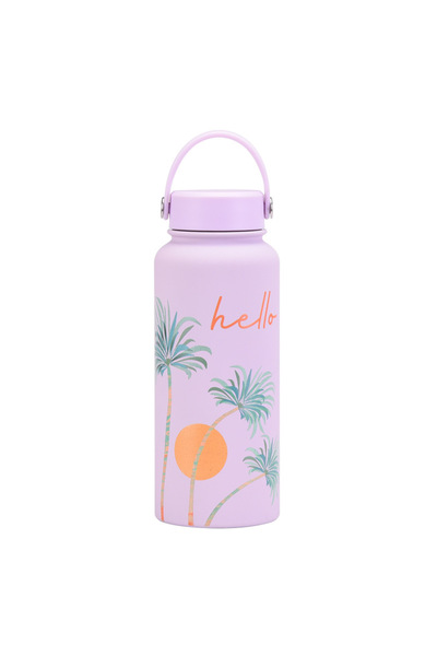 Generic Wide Mouth Vacuum Insulated Water Bottle 1L with Handle Printed for O...