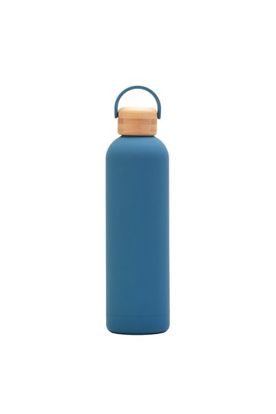 Generic Insulated Sports Water Bottle 1L Bamboo Lid Handle Outdoor Travel