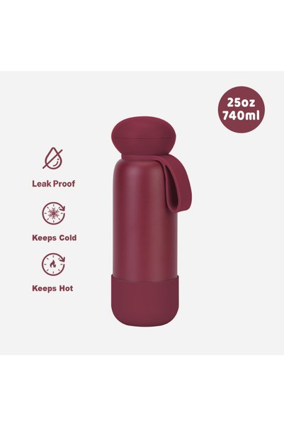 Generic Stainless Steel Insulated Sports Water Bottle 740ml Handle Outdoor Tr...