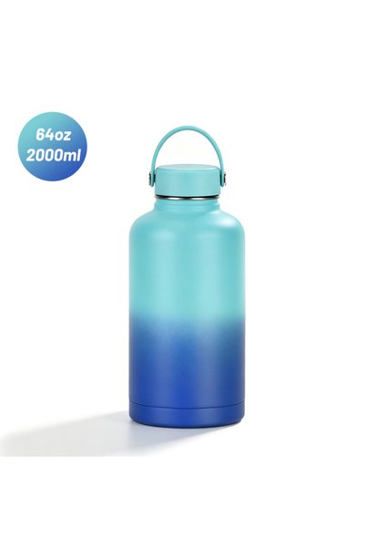 Generic Stainless Steel Insulated Water Jug 64oz Handle Camping Hiking Bottle