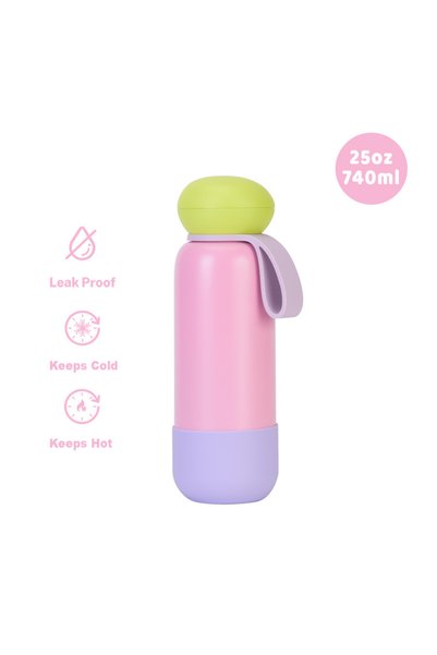 Generic Stainless Steel Insulated Sports Water Bottle 740ml Handle Outdoor Tr...