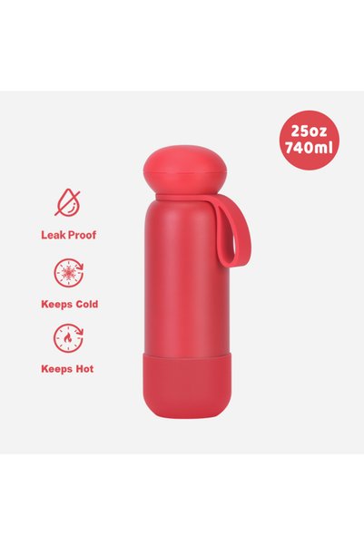 Generic Stainless Steel Insulated Sports Water Bottle 740ml Handle Outdoor Tr...