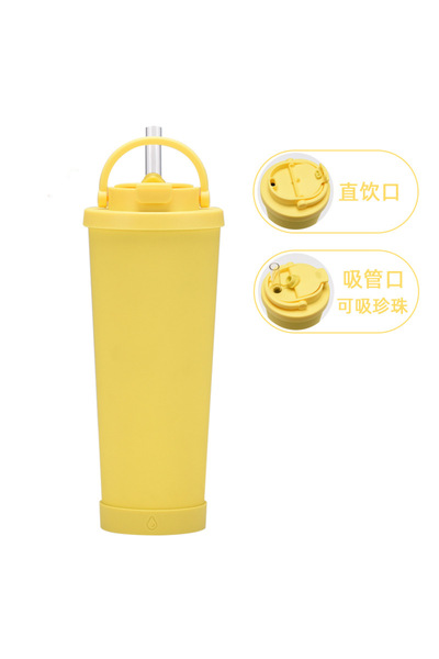 Generic Insulated Straw Tumbler 830ml Dual Drink Handle for Bubble Tea Sports