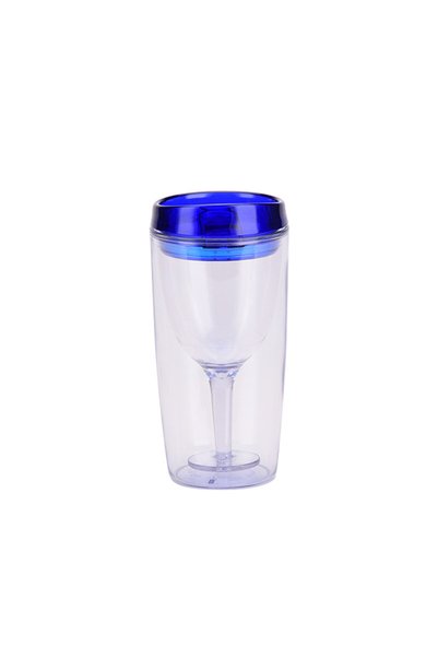 Generic Double Wall Plastic Wine Fruit Cup 300ml Portable Travel Tumbler