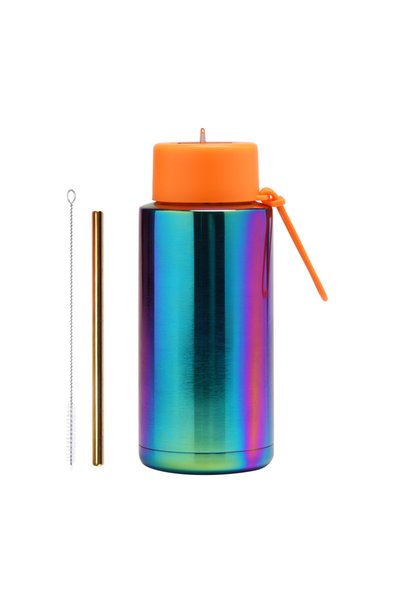 Generic Electroplated Stainless Steel Water Bottle 1L Wide Mouth for Outdoor ...