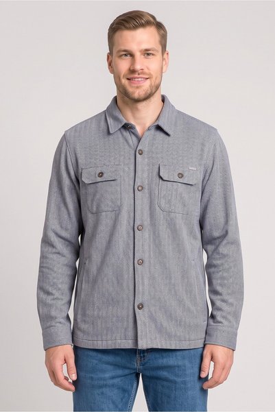Ike Behar Men Herringbone Jacket Shirt, Multicolor