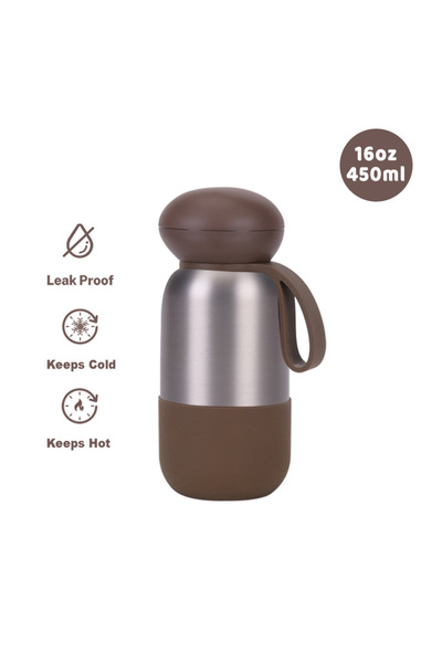 Generic Stainless Steel Insulated Sports Water Bottle 450ml Handle Outdoor Tr...