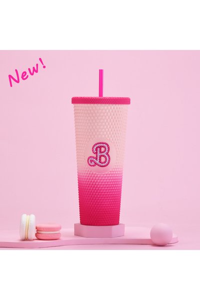 Generic Double Wall Plastic Straw Tumbler 710ml Diamond Shape Portable Travel...