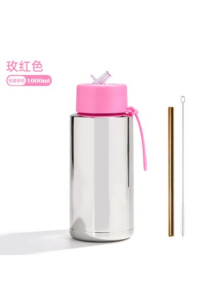 Generic Stainless Steel Sports Water Bottle 1L Wide Mouth Outdoor Travel Cup