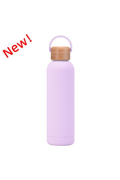 Generic Vacuum Insulated Water Bottle 750ml Bamboo Lid Handle Hiking Outdoor