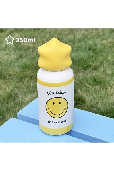 Generic زجاجة مياه معزولة من الفولاذ المقاوم للصدأ 316L سعة 350 مل بتصميم نجم...