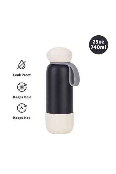 Generic Stainless Steel Insulated Sports Water Bottle 740ml Handle Outdoor Tr...