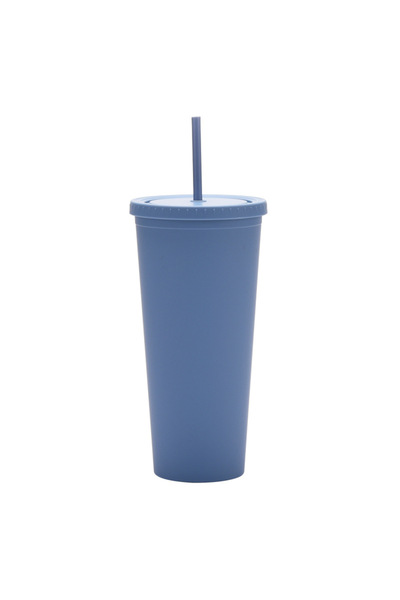 Generic Double Wall AS Plastic Straw Tumbler 1000ml with Lid Portable Travel ...