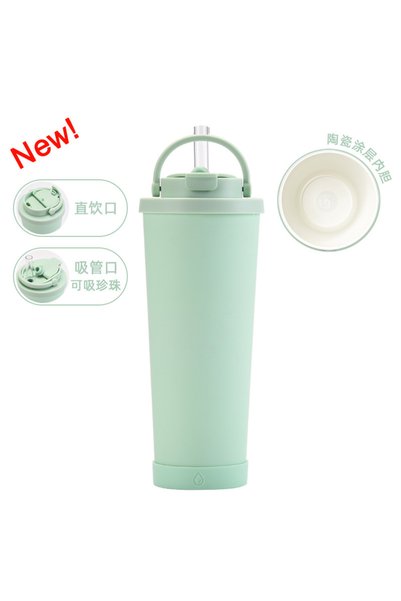 Generic Ceramic Coated Vacuum Insulated Straw Cup 830ml Boba Handle