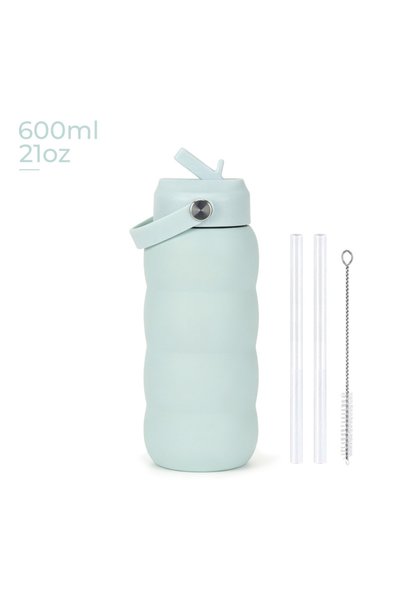Generic 304 Stainless Steel Sports Water Bottle 600ml Wide Mouth Handle Spout...