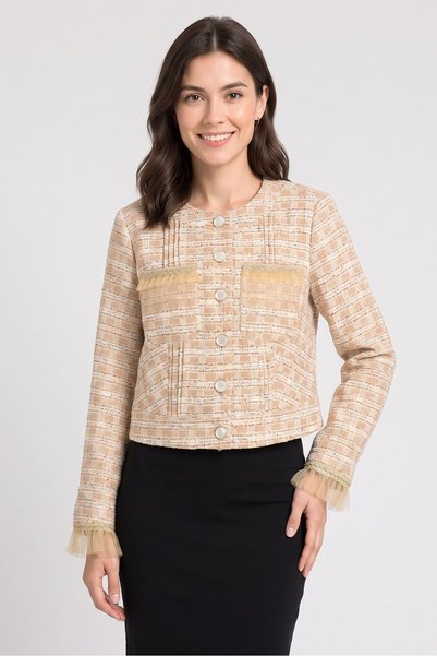 Walter Baker Women Round Neck Knitted Cardigan, Multicolor