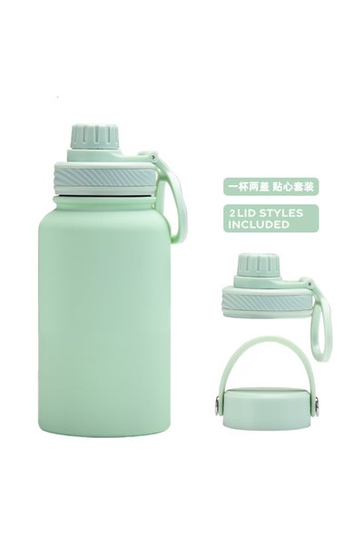 Generic Stainless Steel Insulated Sports Bottle 650ml Dual Lid Dual Drink Out...