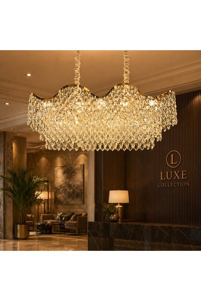 Flippy VELOURA Supremo Reale Crystal Chandelier, 16 x E14, 120 x 35 cm, Gold,...