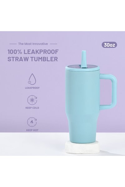 Generic Double Wall Insulated Tumbler 30oz Leakproof Foldable Straw Portable ...