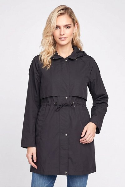 Sam Edelman Women Solid Trench Coat, Black
