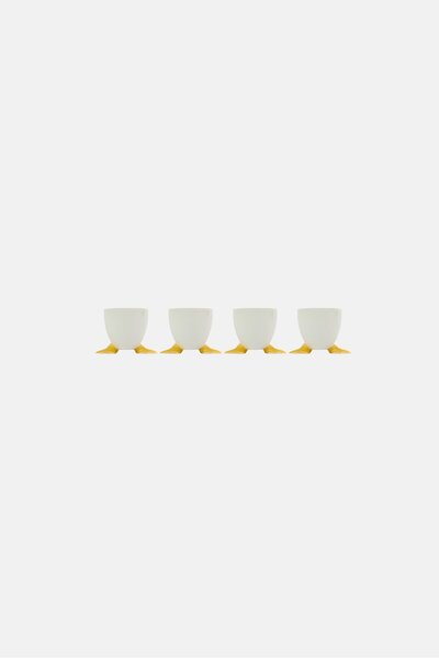 BIA Cordon Bleu 4Pcs Egg Cup With Yellow Feet, White