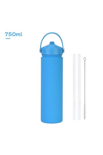 Generic Stainless Steel Wide Mouth Insulated Sports Bottle 750ml Spout Handle...