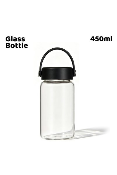 Generic Borosilicate Glass Water Cup 450ml Handle Portable Travel Bottle