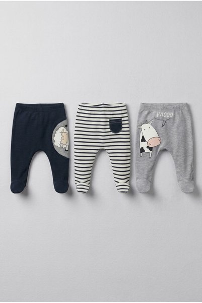 Baby Pearly 3-Piece Newborn Set with Lamb and Cow Patterns
