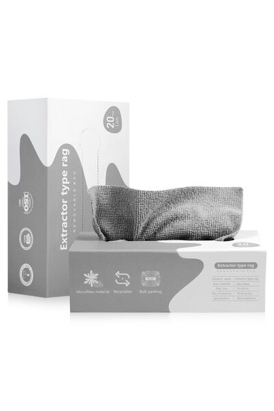 Luiruey Microfiber Cleaning Cloth Rags in A Box (20 Count) - 7.9" x 7.9" Reus...