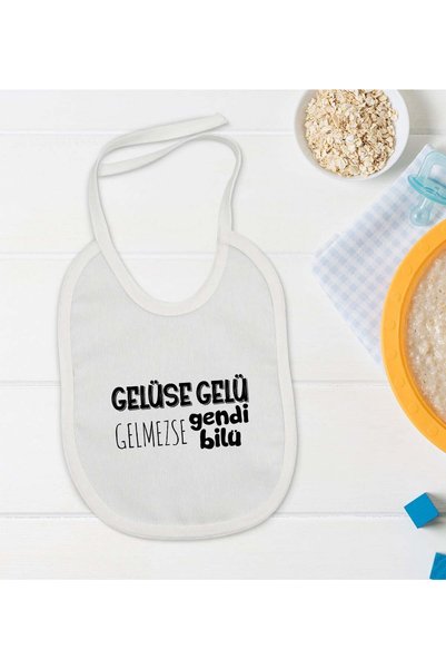 Bk Gift BK Kids "Gelüse Gelü" Design White Baby Bib - 1 en124788
