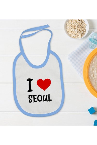 Bk Gift BK Kids "I Love Seoul" Blue Baby Bib - Model 1 en121512