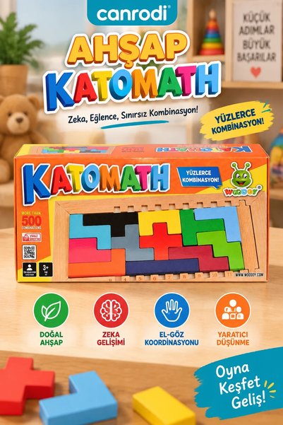 canrodi Woodoy Wooden Katomath Single-Player Puzzle and Combination Game
