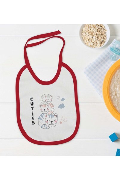 Bk Gift BK Kids Cuties Red Baby Bib with Design - 1 en124496
