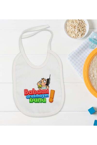 Bk Gift BK Kids "Don't Call My Dad" Patterned Baby Bib - Model 1